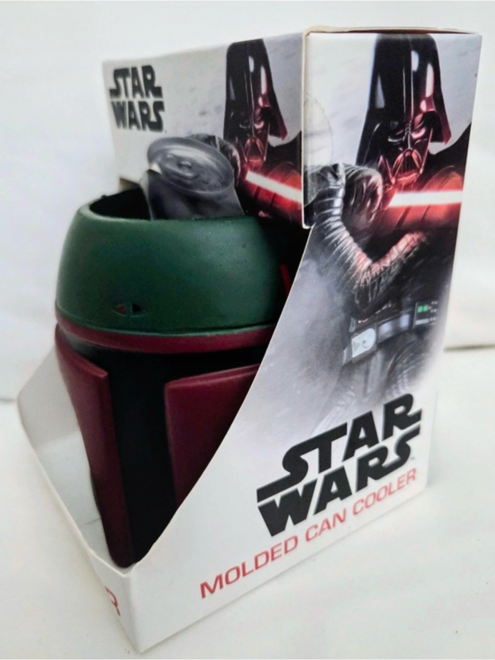 Disney Star Wars Boba Fett Molded Can Cooler - Green & Burgundy with Silve - Picture 2 of 4